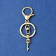 304 Stainless Steel Initial Letter Key Charm Keychains KEYC-YW00004-26-2