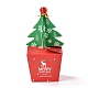 クリスマステーマ紙折りギフトボックス  鉄線＆ベル付き  プレゼント用キャンディークッキーラッピング  クリスマスツリー模様  9x9x15.5cm CON-G012-02B-1