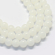 Chapelets de perles rondes en verre imitation jade peint X-DGLA-Q021-10mm-01-1