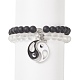 2pcs 2 bracelets extensibles en perles rondes en verre de couleur BJEW-JB09092-01-1