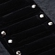 折りたたみ可能なベルベットジュエリー旅行ロールバッグ  ポータブル収納ケース  リングディスプレイ用  ブラック  47x28x2.1cm TP-L005-05-4