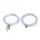 Ensemble de bracelets extensibles en perles rondes en verre de style 2pcs 2 BJEW-JB08106-04-4