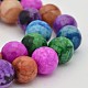 Dyed Gemstone Crazy Agate Round Bead Strands G-J276-01-10mm-1