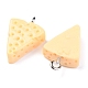 樹脂チャーム  プラチナアイアンペグベイル付き  模造食品  チーズ  ナバホホワイト  20x13.5x5mm  穴：2mm RESI-O009-05-2