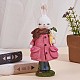 Resina in piedi coniglio statua coniglietto scultura da tavolo coniglio figurine per prato giardino tavolo decorazione della casa (rosa) JX083A-4