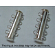 5-strands Brass Slide Lock Clasps KK-Q269-1-2