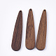 Ciondoli grandi in legno di noce non tinto WOOD-T023-03-1