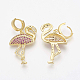 Brass Micro Pave Cubic Zirconia Hoop Earrings EJEW-S201-12G-2