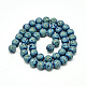 Electroplate Natural Lava Rock Beads Strands X-G-T058-03C-6MM-2