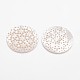 Плоские круглые с цветочными натуральный белый кабошонах оболочки SHEL-L003-36-2