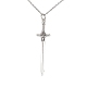 Collana con pendente a spada in lega con 304 catena portacavi in acciaio inossidabile NJEW-JN04474-1