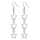 Star Hollow Alloy Dangle Earrings for Women EJEW-JE05628-1