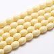 Buddhist Jewelry Beaded Findings Resin Imitation Creamy White Oval Bead Strands RESI-L002-H02-1