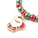 Рождественские тематические браслеты с подвесками для детей BJEW-JB06170-3