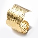 Placage ionique (ip) 304 bracelet manchette large ouvert en acier inoxydable pour femme BJEW-F442-02G-2