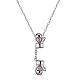 TINYSAND Gloves with Heart Platinum Plated Sterling Silver Pendant Necklaces TS-CN-010-1