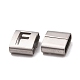 Letter Style 201 Stainless Steel Square Slide Charms STAS-L132-M-4