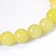 Jade naturel de citron chapelets de perles rondes G-E334-8mm-07-2