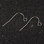 Accessoires de bijoux crochet d'oreille en 304 acier inoxydable, avec boucle horizontale, couleur inoxydable, 22x12mm, Trou: 2mm, 21 jauge, pin: 0.7 mm