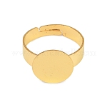 Латуни баз площадку кольцо, без свинца и без кадмия, регулируемый, золото, шириной около 3~4.5 мм, 18 мм внутренним диаметром, лоток: 12 mm диаметром