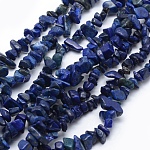 Abalorios de lapislázuli naturales hebras, teñido, chip, 5~8mm, agujero: 1 mm, aproximadamente 33 pulgada (84 cm)