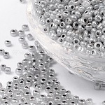 Perles de rocaille en verre, Ceylan, ronde, gris foncé, 3mm, Trou: 1mm, environ 10000 pcs / livre
