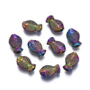 Rack Plating Rainbow Color Alloy Beads PALLOY-S180-344