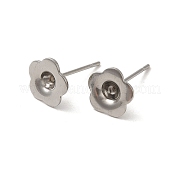 Фурнитура для сережек-гвоздиков из нержавеющей стали Flower 201 STAS-Q315-07P