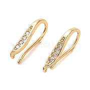 Латунь микро проложить кубического циркония серьги крючки KK-F870-08G