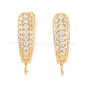 Фурнитура для сережек-обручов из латуни с фианитом KK-S374-04G-03
