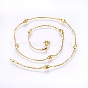 Ожерелья из шариковой цепи из нержавеющей стали 304 NJEW-F221-11G