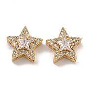 Латунные микро проложить кубического циркония бусы KK-U037-08G-02