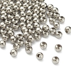 304 Stainless Steel Hollow Round Seamed Beads X-STAS-R032-3mm