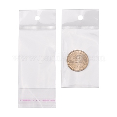 Sacs de cellophane rectangle, blanc, 11.8x4.6 cm, épaisseur unilatérale: 0.1 mm, mesure intérieure: 7.5x4.6 cm, Trou: 6mm