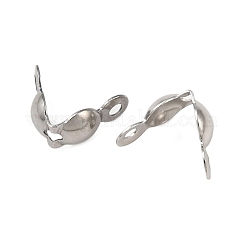 Puntas de cuentas de acero inoxidable quirúrgico 316 resistentes al deslustre, tapanudos de abalorios de concha abierta, color acero inoxidable, 8x4mm, agujero: 1.3 mm