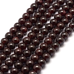 Natürlicher Granat Perlenstränge, Runde, 6 mm, Bohrung: 1 mm, ca. 63 Stk. / Strang, 15.3 Zoll