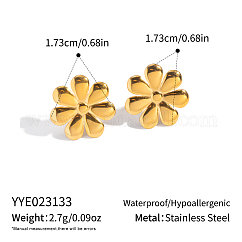 Boucles d'oreilles fleuries à la mode, Boucles d'oreilles délicates en acier inoxydable plaqué or 18 carat pour femmes.