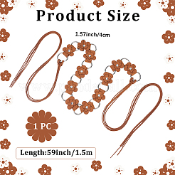 1 шт. искусственная кожа цветок латунное кольцо звено цепи пояса живота цепи для женщин&nbsp;AJEW-CL0001-49C