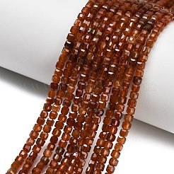 Натуральный оранжевый гранатовый бисер пряди&nbsp;G-C262-C09-3mm