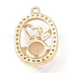 Латунь с подвесками из стекла k9 и стразами&nbsp;KK-C024-08KCG-02