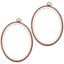 Kreuzstich-Stickrahmen aus PP- und PVC-Kunststoff in Holzoptik&nbsp;DIY-WH20055-058B-02