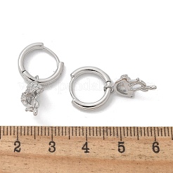 Серьги-кольца из латуни с прозрачным фианитом&nbsp;EJEW-Q014-04P