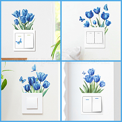 8 taschen 4 arten blume pvc schlafzimmer hause dekoration schalter aufkleber&nbsp;DIY-GF0011-65C