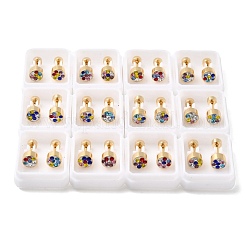 Плоские круглые серьги-гвоздики из нержавеющей стали 304&nbsp;EJEW-F396-03G-02