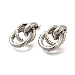 Boucles d'oreilles à tige en laiton avec anneau de placage en rack&nbsp;EJEW-I310-22P
