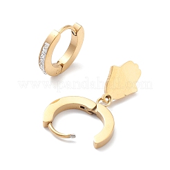 3 paio 3 orecchini asimmetrici con strass di cristallo a forma di nappa e cuore e mano di hamsa&nbsp;EJEW-B020-13G