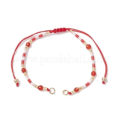 Perles rondes à facettes de 4 mm en pierre naturelle mélangée et perles de rocaille faites à la main pour la fabrication de bracelets tressés&nbsp;AJEW-MZ00003