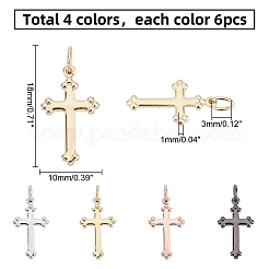 24шт 4 цвета латунные подвески&nbsp;KK-PH0003-77