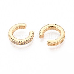 Латунные серьги-манжеты из прозрачного кубического циркония&nbsp;EJEW-T047-53G