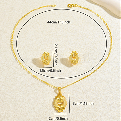 Комплект из латунного кольца с подвеской и серег-гвоздиков для женщин&nbsp;PL1796